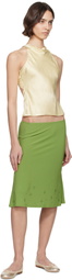 GUIZIO Yellow Regine Cowl Neck Top