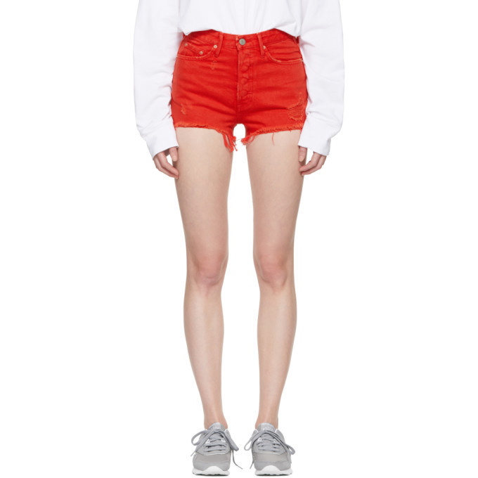 Photo: Grlfrnd Red Denim Cindy Shorts