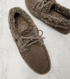 Brunello Cucinelli Monili shearling-trimmed suede moccasins