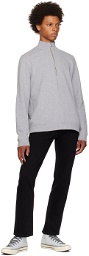 Sunspel Gray Half-Zip Sweatshirt