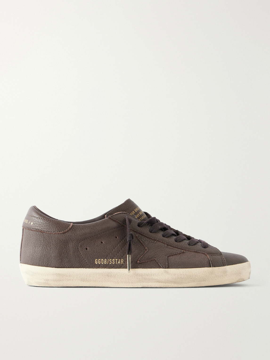 Golden Goose - Super-Star Distressed Full-Grain Leather Sneakers - Brown
