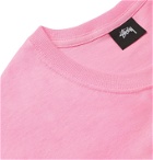 Stüssy - Clyde Logo-Print Cotton-Jersey T-Shirt - Pink