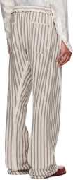 Edward Cuming Gray Stripe Twisted Sweatpants