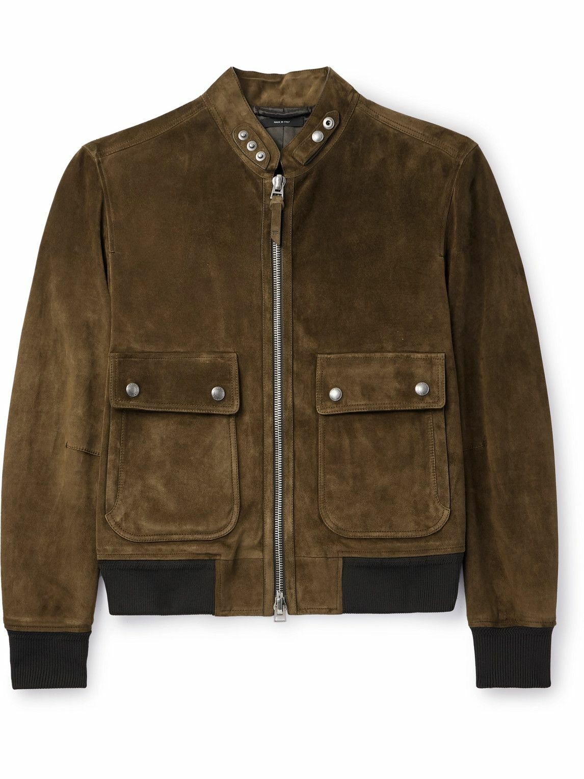 Photo: TOM FORD - Suede Bomber Jacket - Green