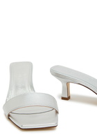 Aeyde Gilly 55 Metallic Nappa Sandals Silver