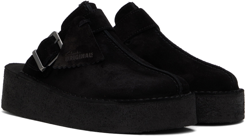 Clarks Originals Black Trek Wedge Mules Clarks Originals