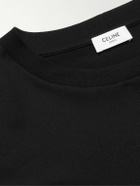 CELINE - Logo-Print Cotton-Jersey T-Shirt - Black