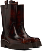 Eckhaus Latta SSENSE Exclusive Brown Stacked Boots