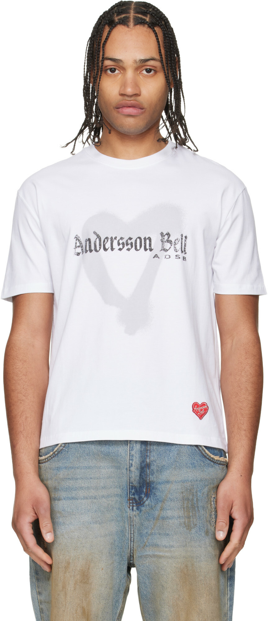 Andersson Bell White Essential Heart T-shirt
