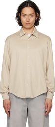 Lady White Co. Off-White L/S Jersey Button Down Shirt