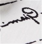 Versace - Logo-Jacquard Wool Scarf - Black