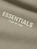 FEAR OF GOD ESSENTIALS - Logo-Flocked Cotton-Blend Jersey Sweatshirt - Brown