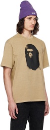 BAPE Beige Spray Ape Head T-Shirt
