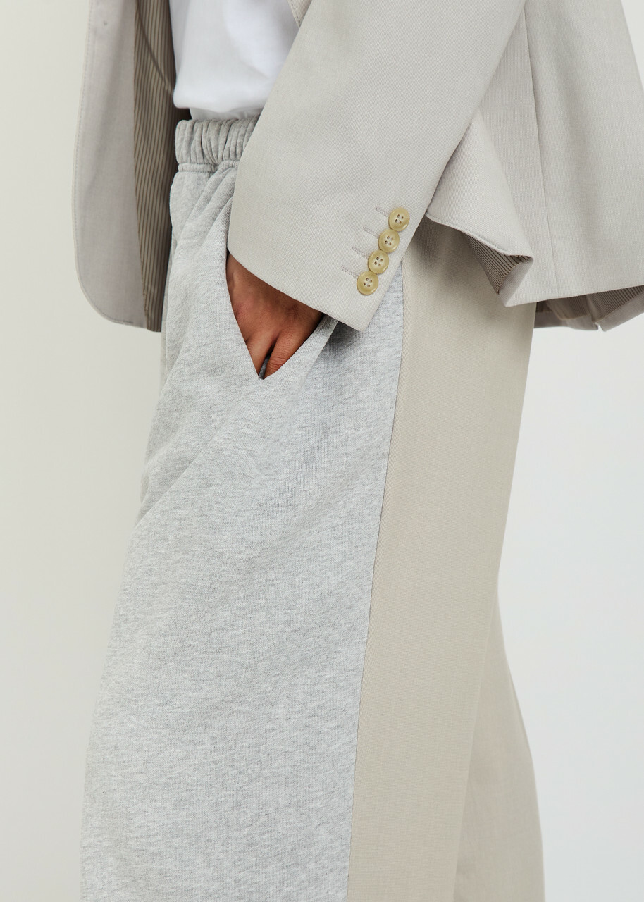 Bettter Contrasting Cotton and Wool-blend Trousers Grey