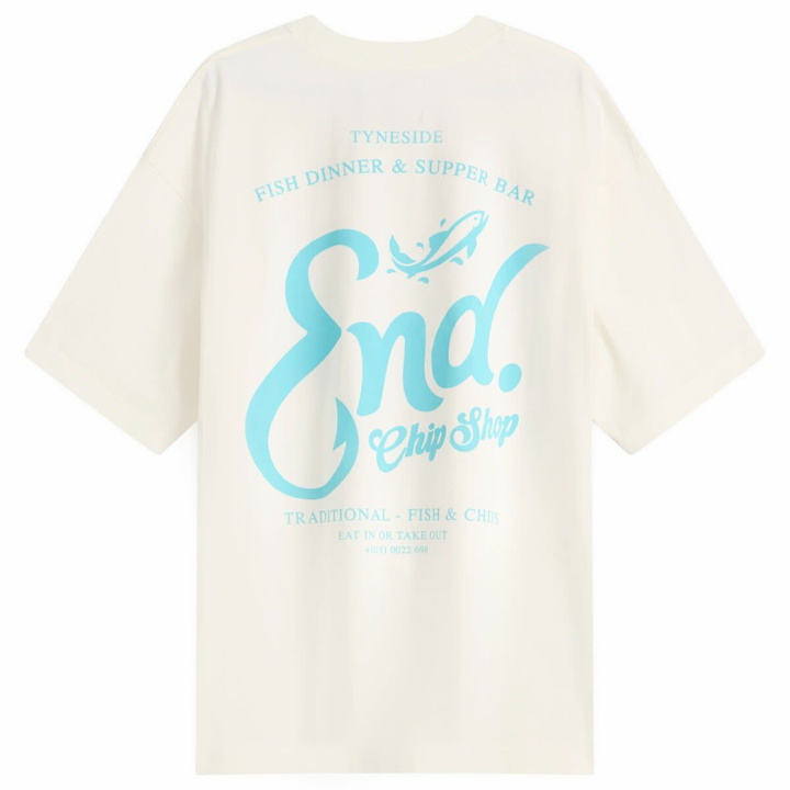 Photo: END. Coastal Fish Bar By The Sea T-Shirt in Ecru