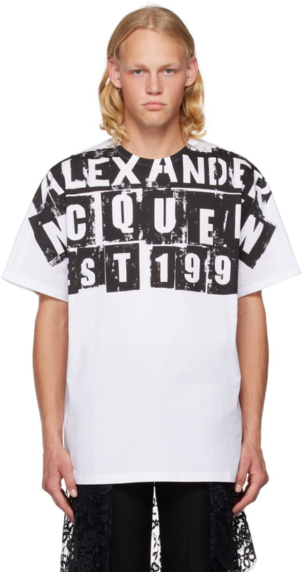 Photo: Alexander McQueen White Printed T-Shirt