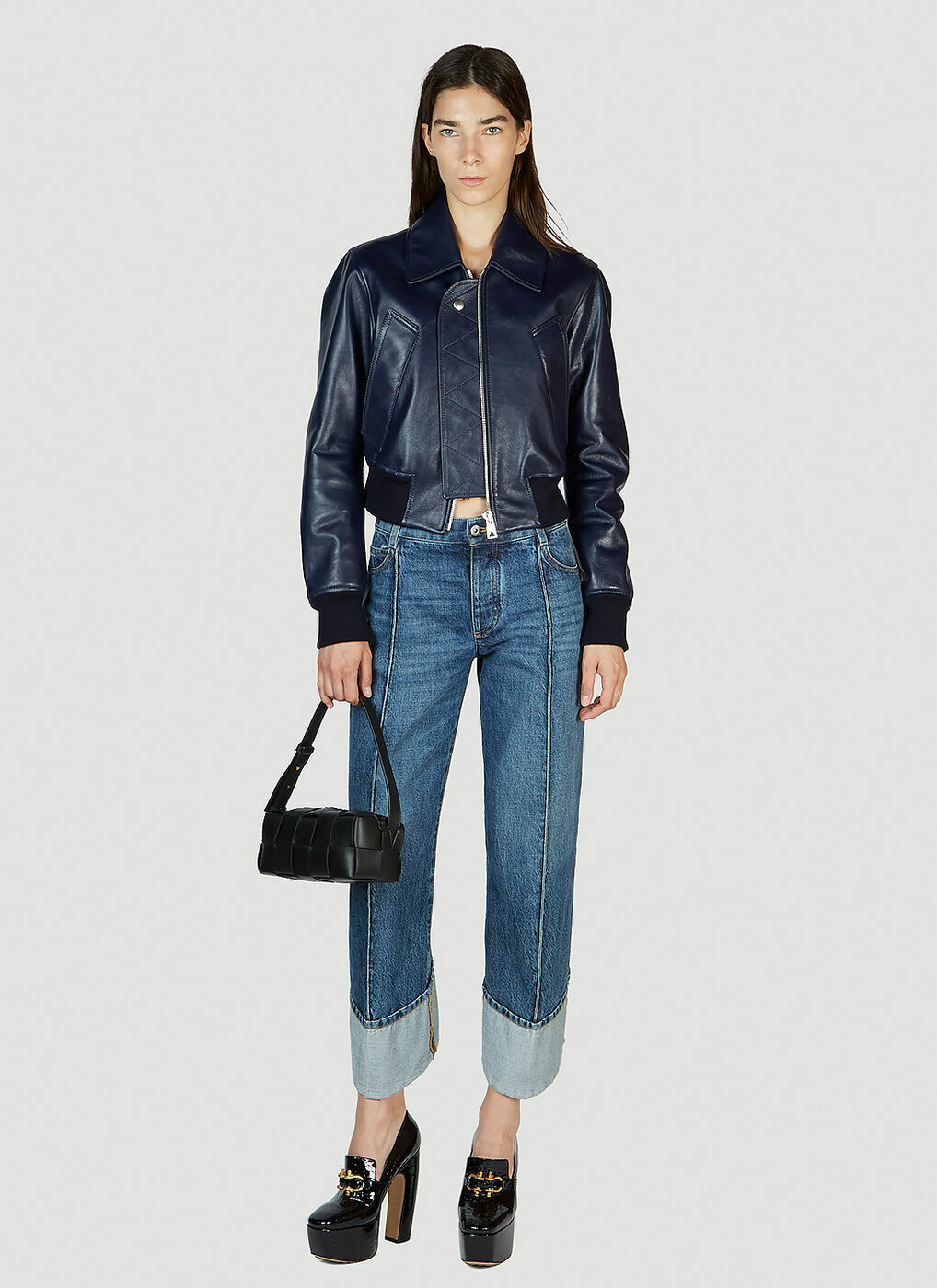 ジャケット BOTTEGA VENETA Woman Jacket Blue 812009V4XP0 4246 Denim jacket in blue - Bottega Veneta | Mytheresa