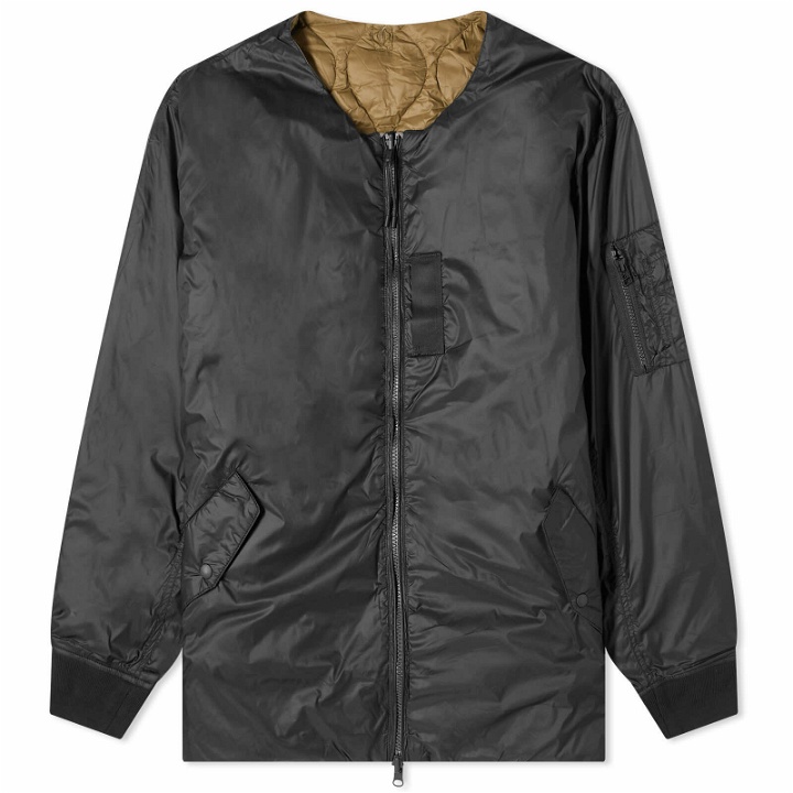 Photo: Taion Men's x Beams Lights Reversible MA-1 Down Jacket in Black/Olive