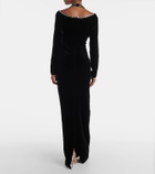 Rasario Crystal-embellished velvet gown