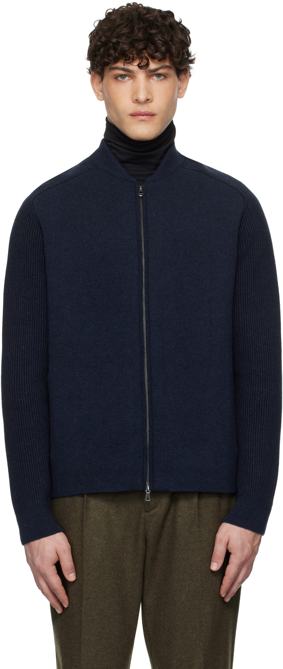 Sunspel Navy Double Faced Bomber Jacket Sunspel sunspel-navy-double-faced-bomber-jacket-sunspel