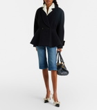 Chloé Leather-trimmed capri jeans