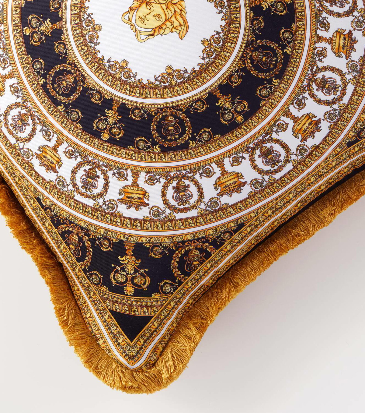 Versace Home Fringed silk and cotton cushion