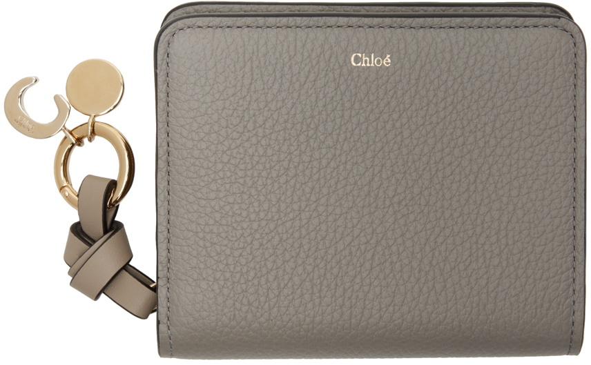 Chloé Gray Alphabet Zip Compact Wallet Chloe