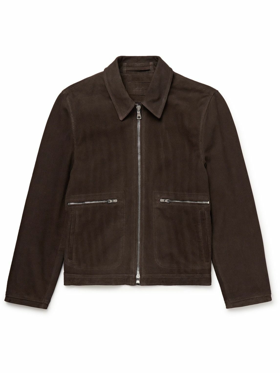 Photo: Mr P. - Perforated Suede Blouson Jacket - Brown