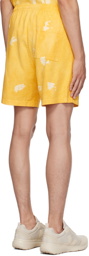 Sporty & Rich Yellow Serif Shorts