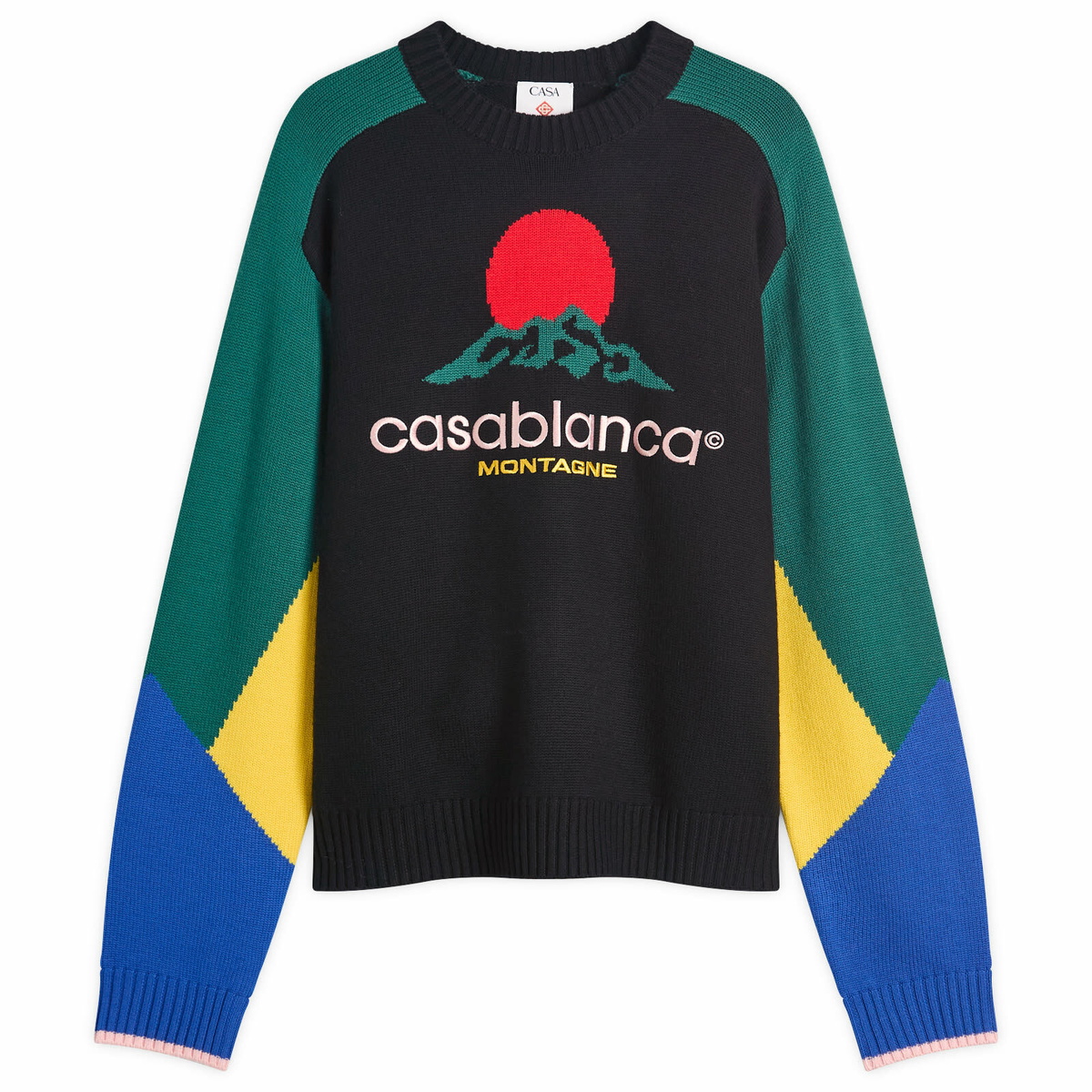Casablanca ロゴ入りニット CASABLANCA Monogram Crew Sweater BLACK | Base Blu