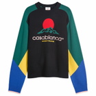 Casablanca Men's Intarsia Crew Monyagne Knit in Black