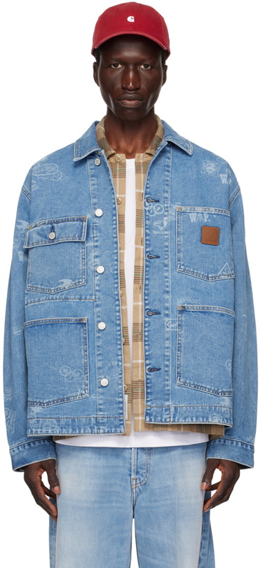 Photo: Carhartt Work In Progress Blue Stamp Print Denim Jacket