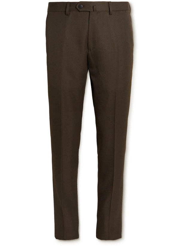 Photo: Caruso - Slim-Fit Tapered Twill Trousers - Brown