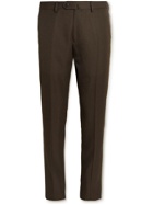 Caruso - Slim-Fit Tapered Twill Trousers - Brown
