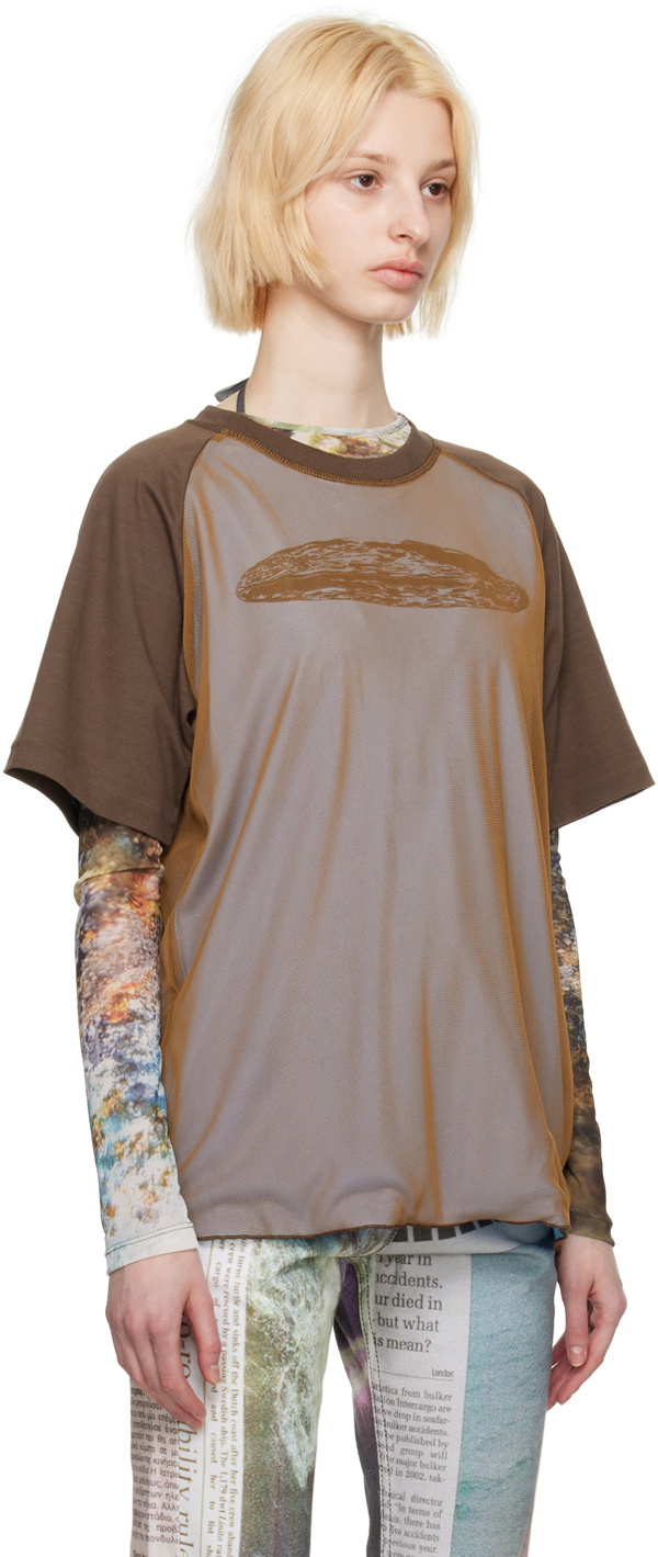 Serapis Brown Globe Reversible T-Shirt