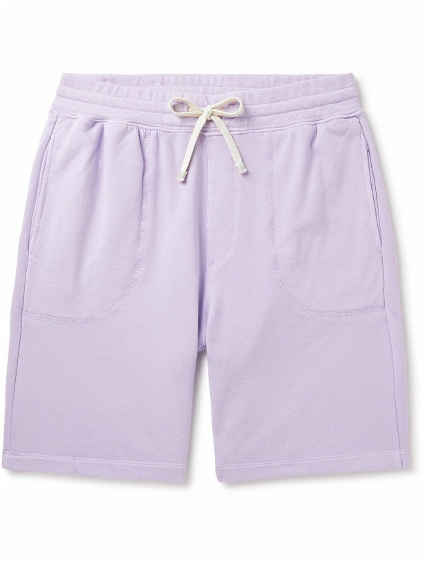 Photo: Altea - Barkley Straight-Leg Cotton-Jersey Drawstring Bermuda Shorts - Purple