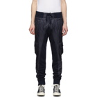 Greg Lauren Navy Paul and Shark Edition Quilted Cargo Pants