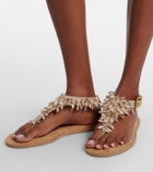 Balmain Embellished suede thong sandals