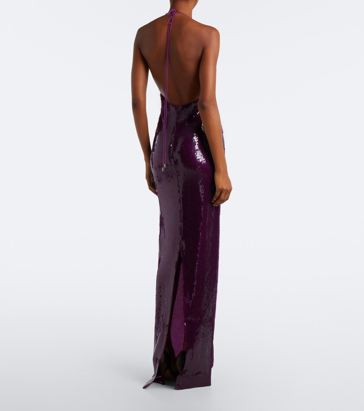 Retrofête Gardenia sequined halterneck gown