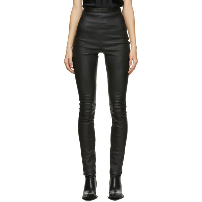 Photo: Haider Ackermann Black Leather Varukers Leggings