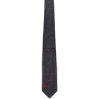 Isaia Black Silk Flecked 7-Fold Tie