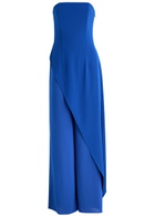 Alice + Olivia Alondra Strapless Layered Jersey Jumpsuit Blue