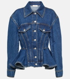 Alexander McQueen Peplum denim jacket