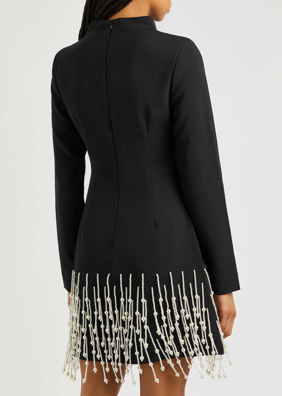 Odd Muse Ultimate Muse Embellished Stretch-crepe Mini Dress Black