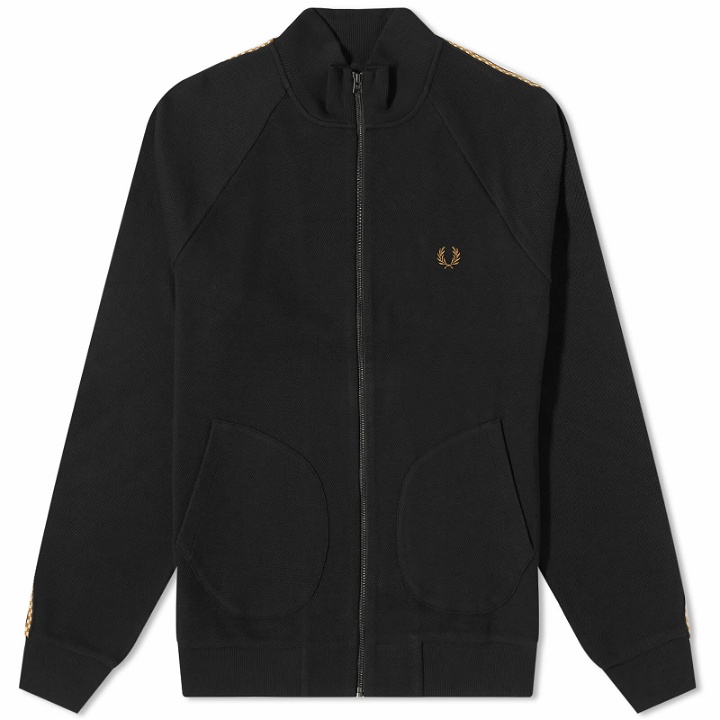 Photo: Fred Perry Men's Chequerboard Tape Track Jacket in Black