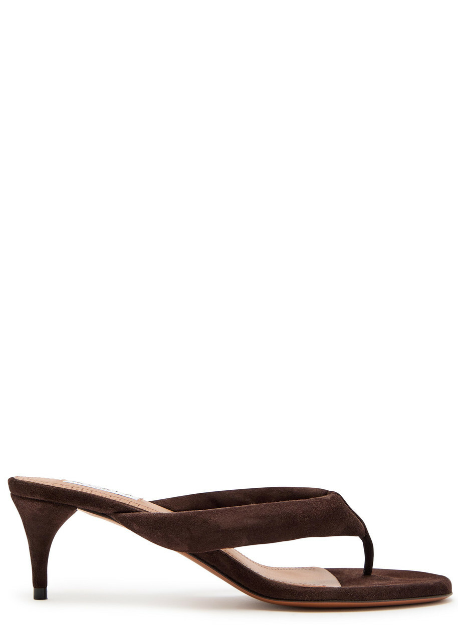 Alaïa Padded 55 Suede Sandals Brown