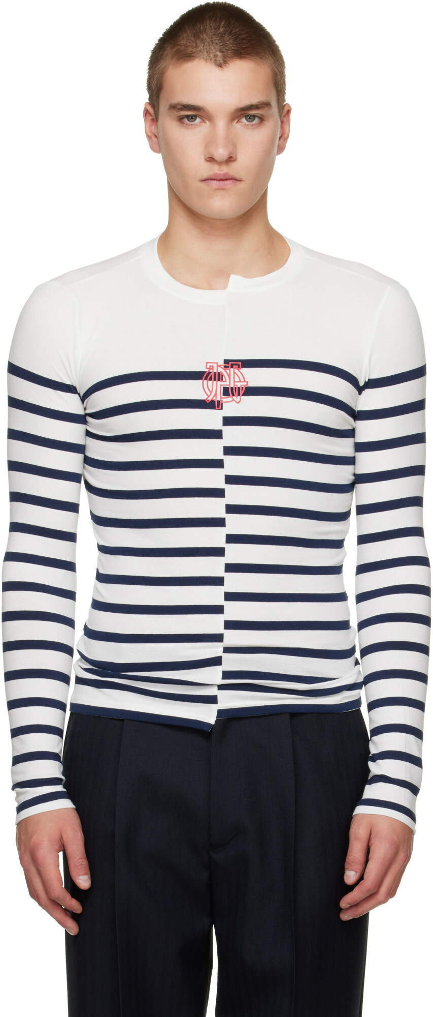 Jean Paul GAULTIER × Palomo Spainボーダーニット Jean Paul Gaultier SSENSE Exclusive White Palomo Spain Edition