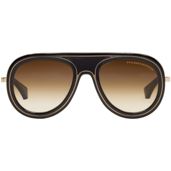 Photo: Dita Black and Gold Endurance 88 Crystal Sunglasses