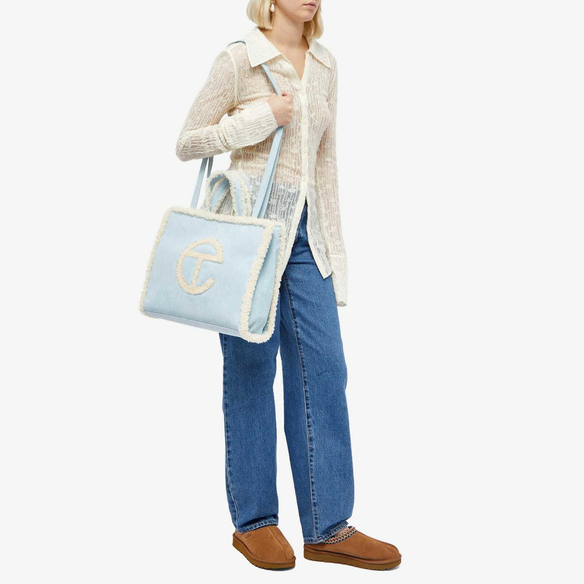 UGG Women's x TELFAR Medium Shopper Bag in Blue Ugg