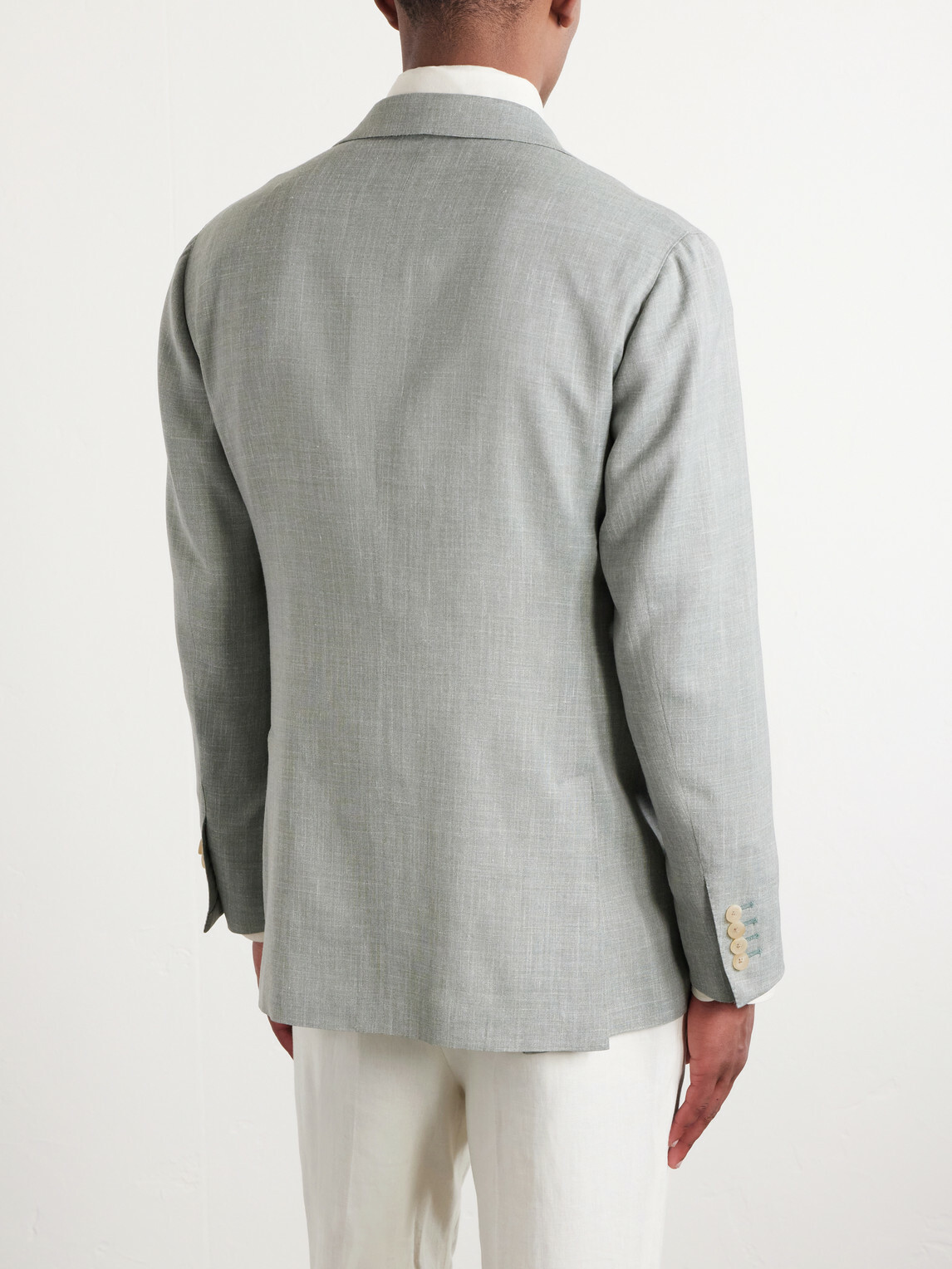 Thom Sweeney - Wool, Silk and Linen-Blend Blazer - Green